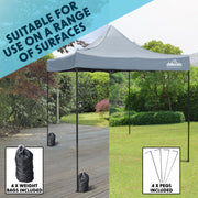 Dellonda 2x2m Pop-Up Gazebo Heavy Duty Carry Bag Rope Stakes & Weight Grey Dellonda - Dynamic Drive