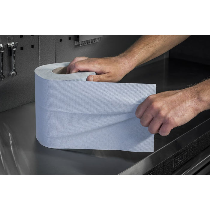 Sealey 2-Ply Embossed Blue Paper Roll 60m - Pack of 6 BLU60 Sealey - Dynamic Drive