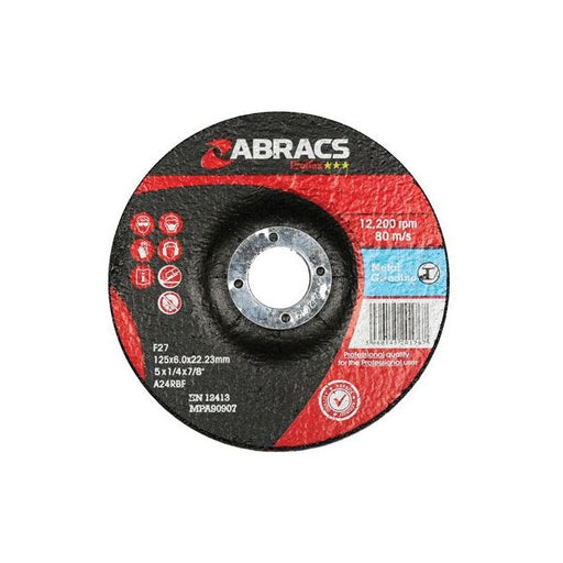 Connect Abracs Metal Grinding Discs 125mm x 6.0mm 10pc 32053 Tool Connection - Dynamic Drive