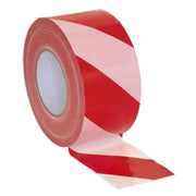 Sealey Hazard Warning Barrier Tape 80mm x 100m Red/White Non-Adhesive BTRW Sealey - Dynamic Drive