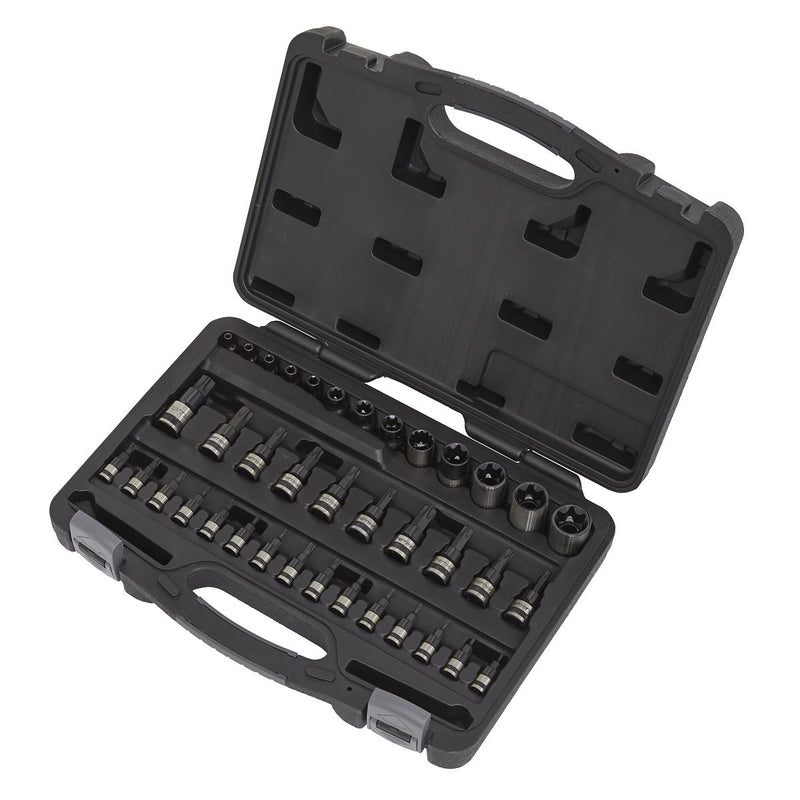 Sealey TRX-Star* Socket & Security Socket Bit Set 38pc 1/4" 3/8" & 1/2"Sq Drive Sealey  - Dynamic Drive