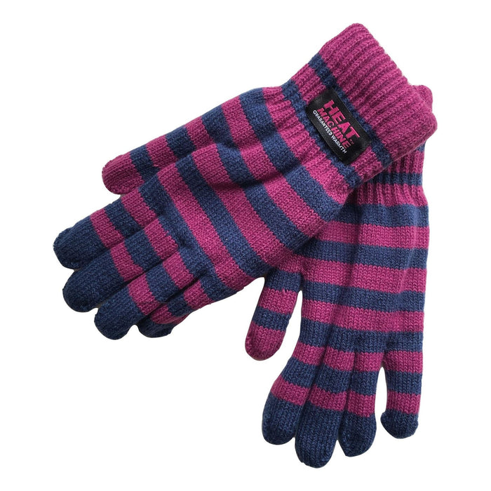 Ladies striped thermal insulated gloves (assorted colours) 3066 UK Camping And Leisure - Dynamic Drive