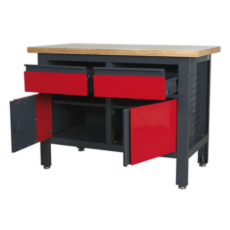 Sealey Workstation with 2 Drawers & 2 Cupboards AP1372A Sealey - Dynamic Drive