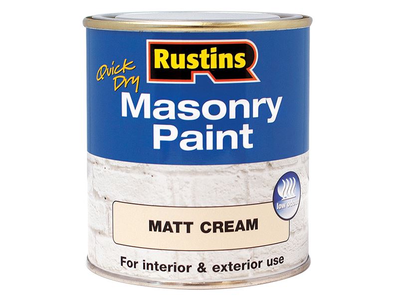 Rustins Quick Dry Masonry Paint Matt Cream 250ml Rustins - Dynamic Drive