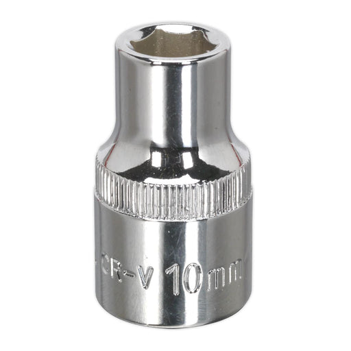 Sealey WallDrive Socket 10mm 1/2"Sq Drive Fully Polished SP1210 Sealey - Dynamic Drive