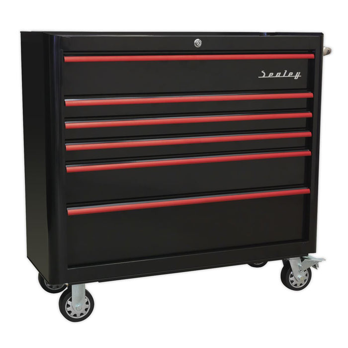 Sealey Retro Style Extra-Wide Topchest & Rollcab Combination 10 Drawer-Black wit Sealey - Dynamic Drive