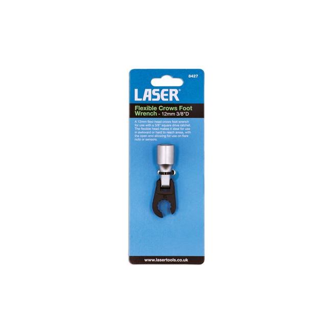 Laser Flexible Crows Foot Wrench 12mm 3/8"D 8427 Laser - Dynamic Drive