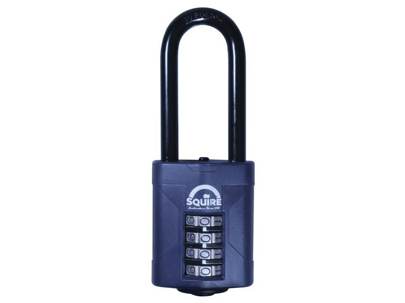 Squire CP50/2.5 Combination Padlock 4-Wheel 50mm Extra Long Shackle 63.5mm Squire - Dynamic Drive
