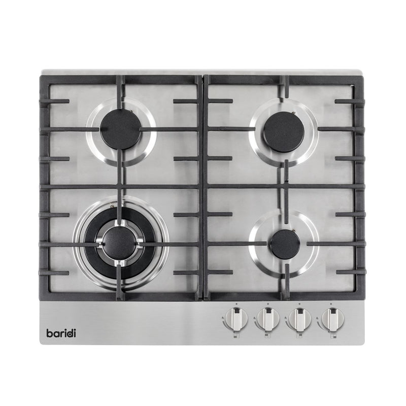Baridi Gas Hob with 4 Cooking Zones 60cm - Stainless Steel DH225 Baridi - Dynamic Drive