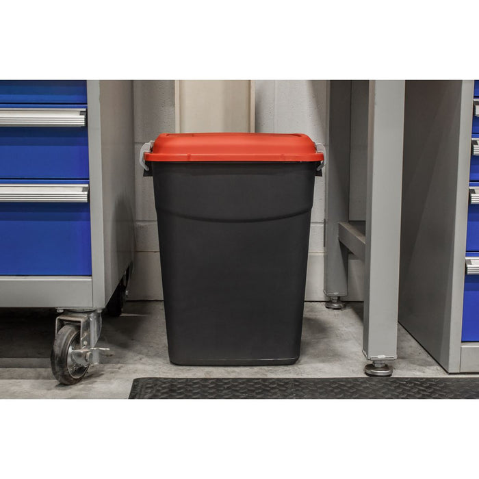 Sealey Refuse/Storage Bin 50L Red BM50R Sealey - Dynamic Drive
