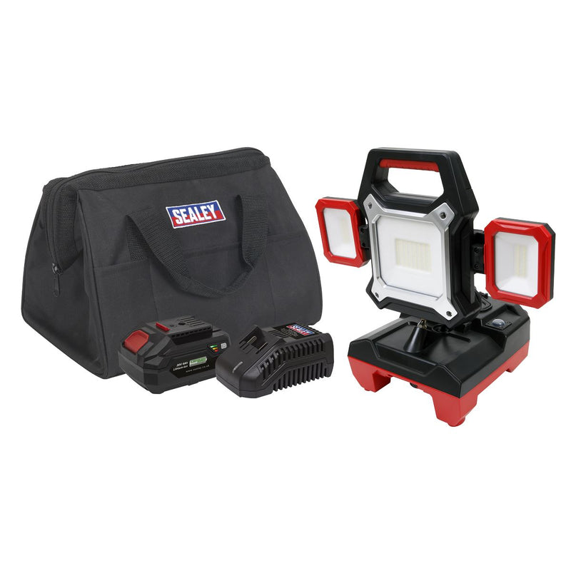 Sealey Cordless/Corded 20V 4Ah SV20 Series Worklight Kit SMD LED 4000lm Sealey - Dynamic Drive
