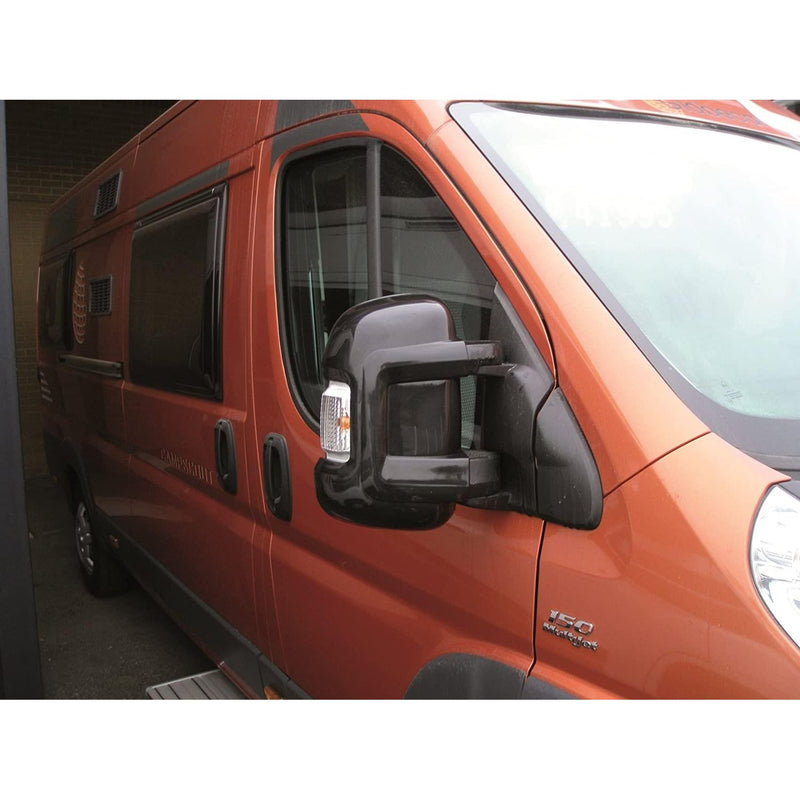Milenco Motorhome Mirror Protectors Black Pair Short Arm Ducato, Boxer, Relay Milenco  - Dynamic Drive
