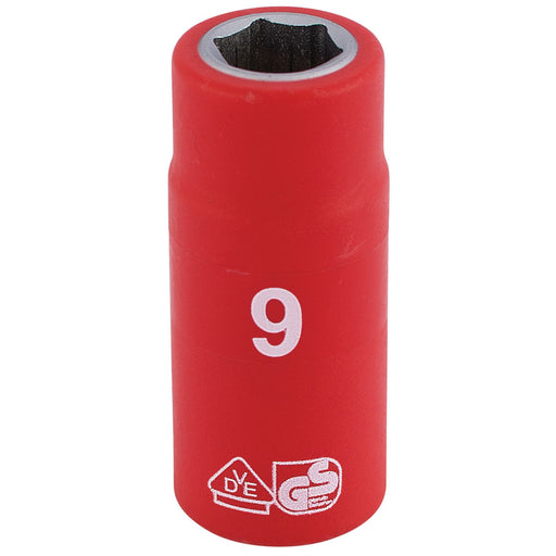 Draper Fully Insulated VDE Socket, 1/4" Sq. Dr., 9mm 31469 Draper - Dynamic Drive