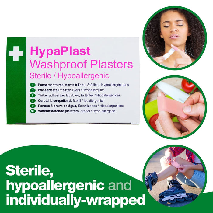 Safety First Aid HypaPlast Assorted Washproof Plasters - Pack of 100 Safety First Aid Group  - Dynamic Drive