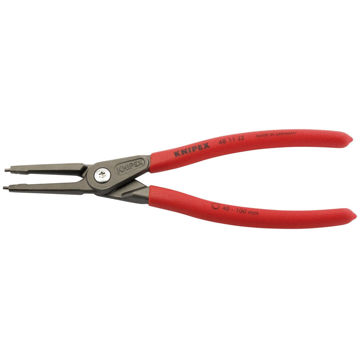 Draper Knipex 48 11 J3 225mm Internal Straight Tip Circlip Pliers, 40 - 100mm Ca Draper - Dynamic Drive