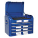 Sealey Topchest 4 Drawer Retro Style Blue with White Stripes AP28104BWS Sealey - Dynamic Drive
