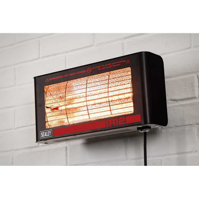 Sealey Wall Mounting Infrared Quartz Heater 1.2W/230V IR12 Sealey - Dynamic Drive