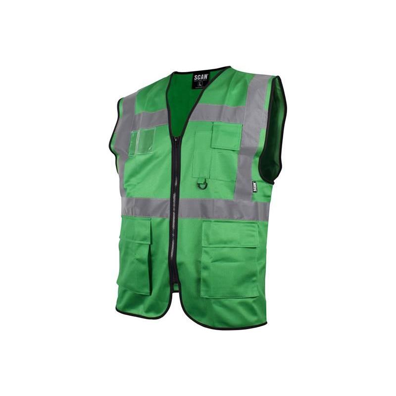 Scan Hi-Vis Utility Green Waistcoat - M (41in) Scan - Dynamic Drive