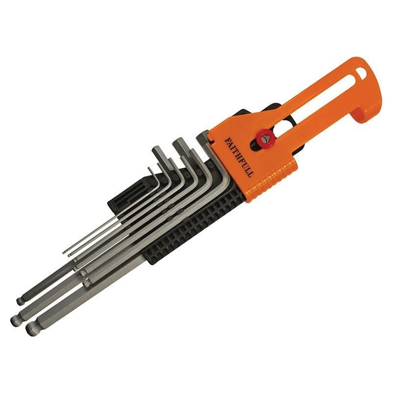 Faithfull Metric Long Arm Ball End Hex Key Set, 9 Piece Faithfull - Dynamic Drive