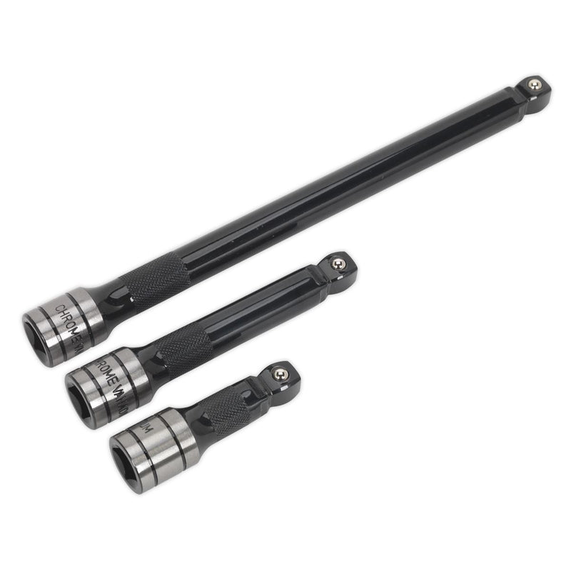 Sealey Wobble/Rigid Extension Bar Set 3pc 1/2"Sq Drive Black Series AK7692 Sealey - Dynamic Drive
