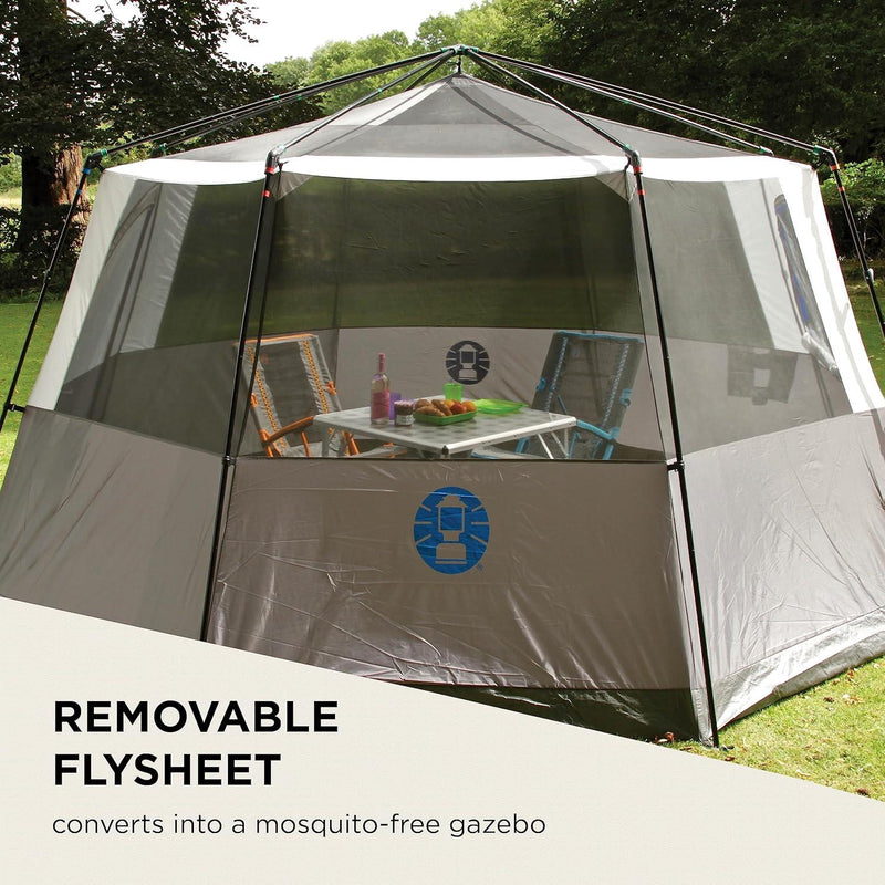 Coleman Cortes Octagon 8 Person Dome Glamping Yurt Camping Family Tent Blue Coleman - Dynamic Drive