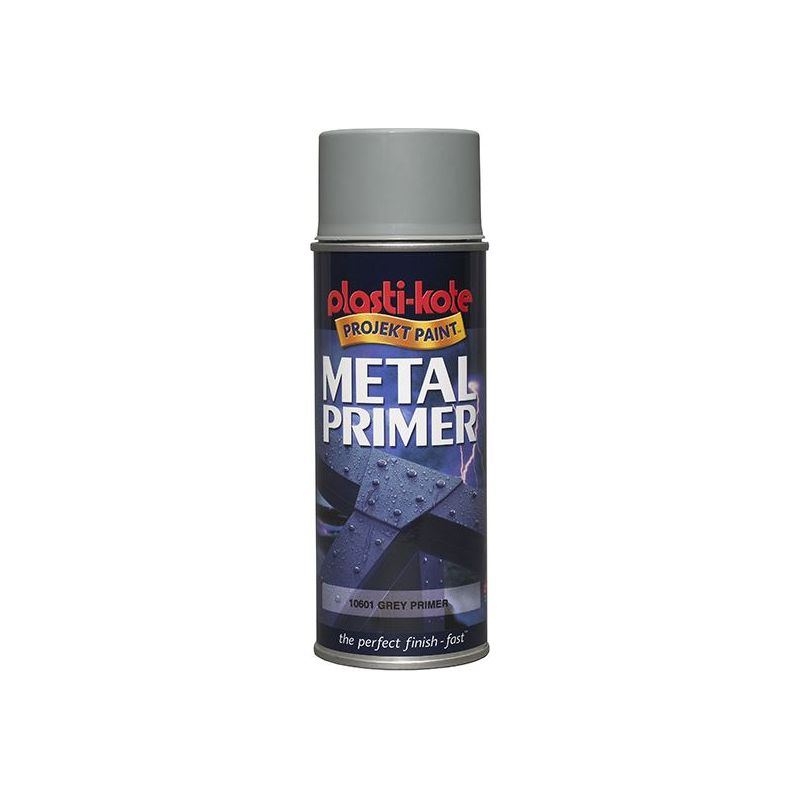 Plastikote Metal Primer Spray Grey 400ml PlastiKote - Dynamic Drive