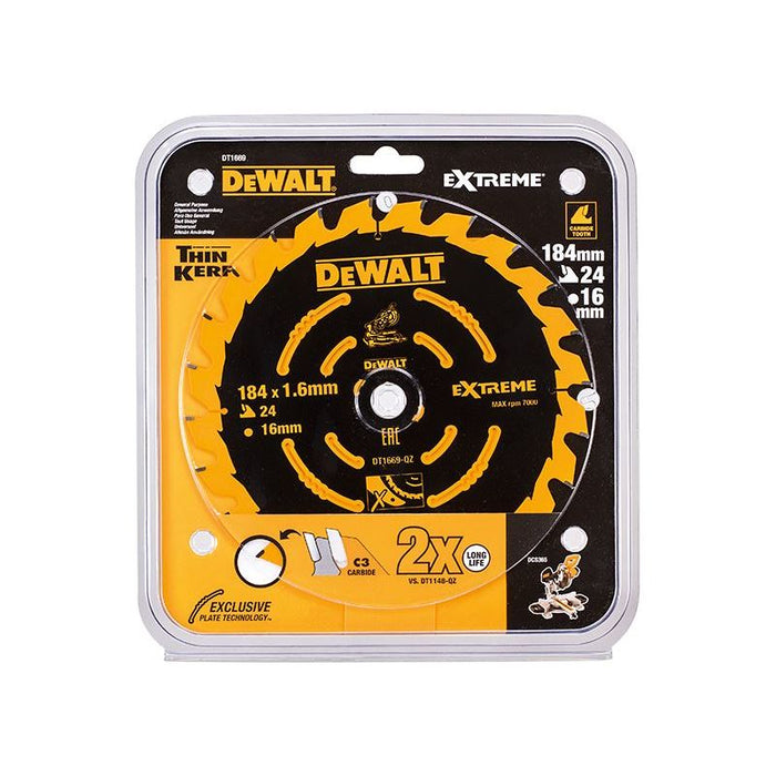 Dewalt Power Tools Cordless Mitre Saw Blade For DCS365 184 x 16mm x 24T DeWALT Power Tools - Dynamic Drive