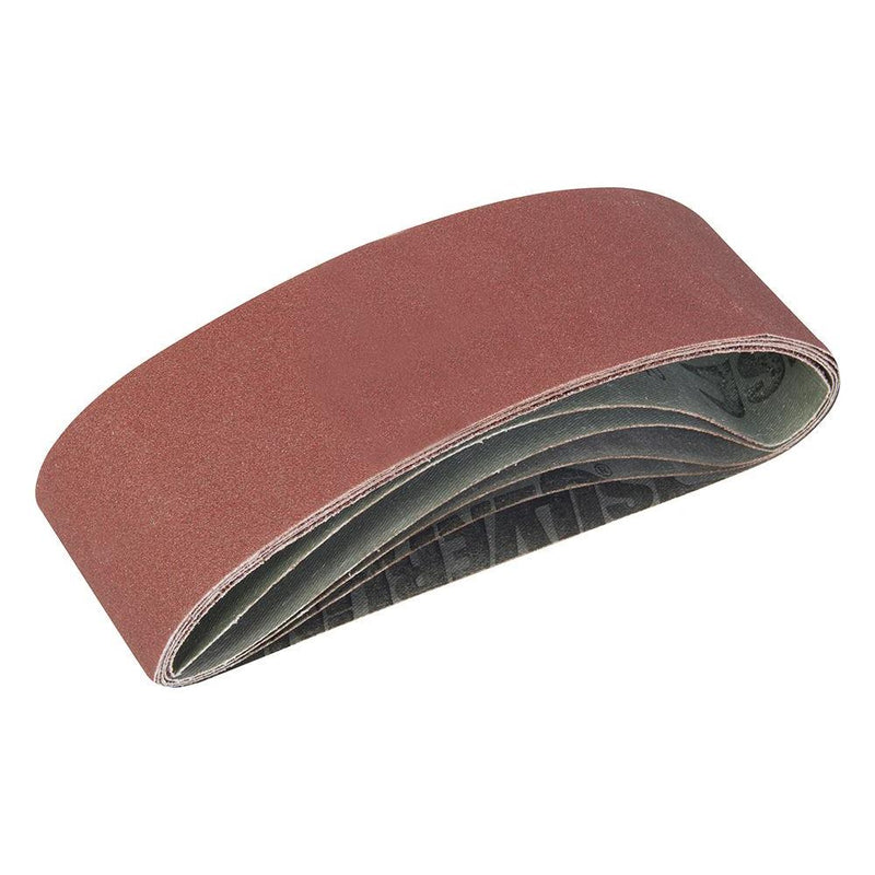Silverline Sanding Belts 75 x 533mm 5pce 40, 60, 2 x 80, 120G Silverline - Dynamic Drive