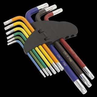 Sealey Twin Pack Long Ball-End Allen Hex Key & Torx Trx Star Multi-coloured Set Sealey  - Dynamic Drive