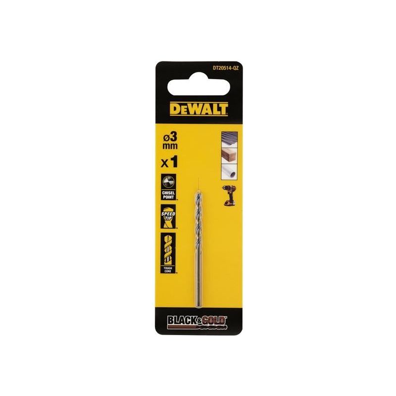 Dewalt Power Tools BLACK&GOLD HSS Drill Bit 3.0mm DeWALT Power Tools - Dynamic Drive
