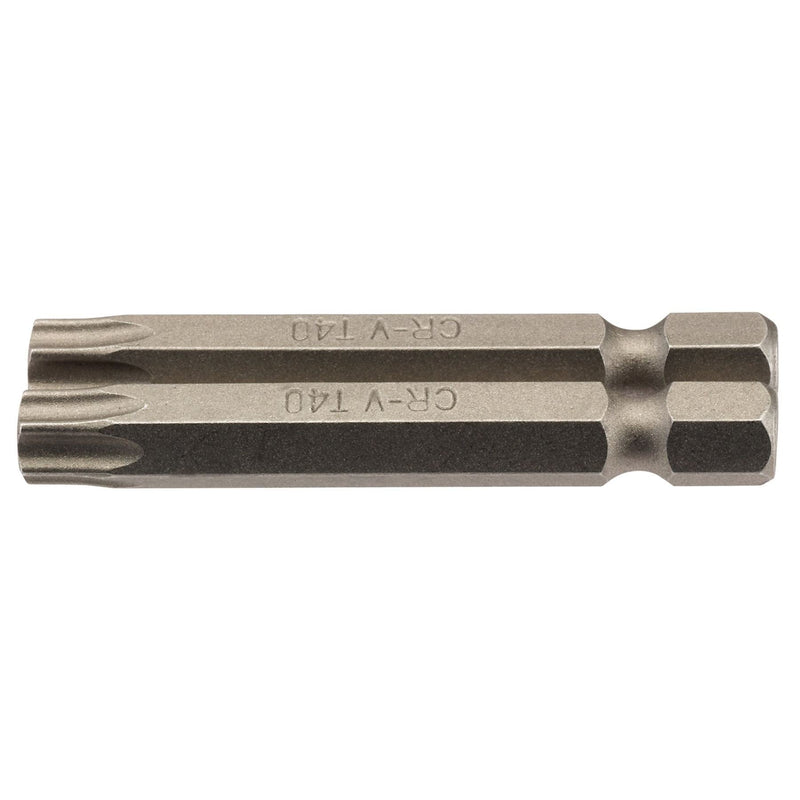 Draper TX-STAR Insert Bit, 1/4" Hex, 50mm Long, T40 (Pack of 2) Draper - Dynamic Drive