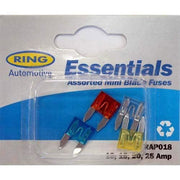 Ring Automotive RAP018 Assorted Mini Blade Fuses 10, 15,20, 25 Amp Ring  - Dynamic Drive