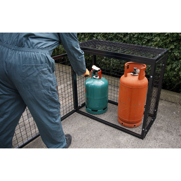 Sealey Safety Cage 2 x 47kg Gas Cylinders GCSC247 Sealey - Dynamic Drive