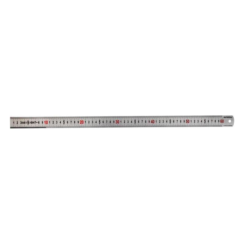 Faithfull Matt Silver Measuring Rule 600mm Faithfull - Dynamic Drive
