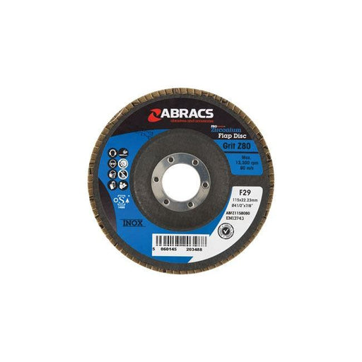 Connect Abracs Zirconium Flap Discs 115mm x P80 5pc 32084 Tool Connection - Dynamic Drive