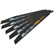 Dewalt Power Tools 2X Life General Purpose Reciprocating Blade 152mm x 10 TPI Pack of 5 DeWALT Power Tools - Dynamic Drive