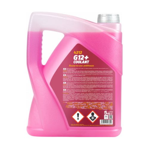 5L MANNOL RED Coolant Antifreeze G12+ Ready Mixed Long Life German Hi Spec Mannol  - Dynamic Drive