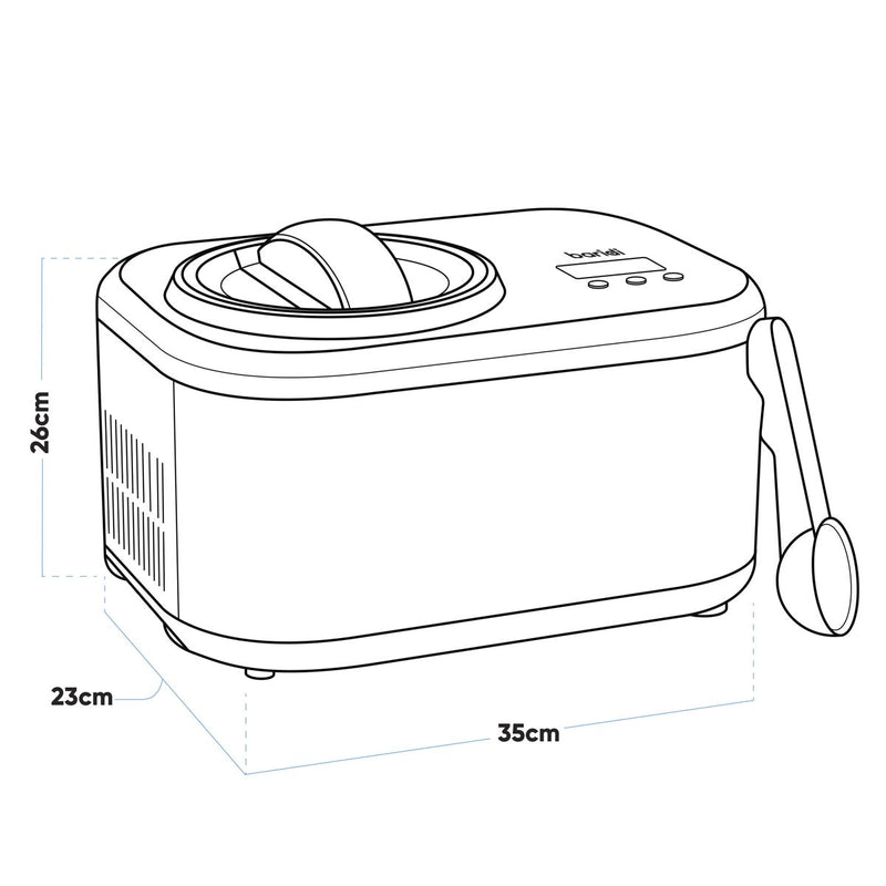 Baridi Automatic Churning Ice Cream Machine 1L - Black DH238 Baridi - Dynamic Drive
