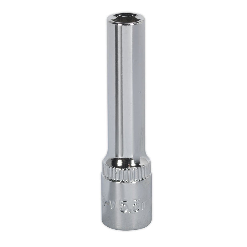 Sealey WallDrive Socket 5.5mm Deep 1/4"Sq Drive Fully Polished SP14055D Sealey  - Dynamic Drive