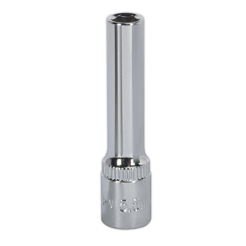 Sealey WallDrive Socket 5.5mm 1/4"Sq Drive Deep Fully Polished SP14055D Sealey - Dynamic Drive