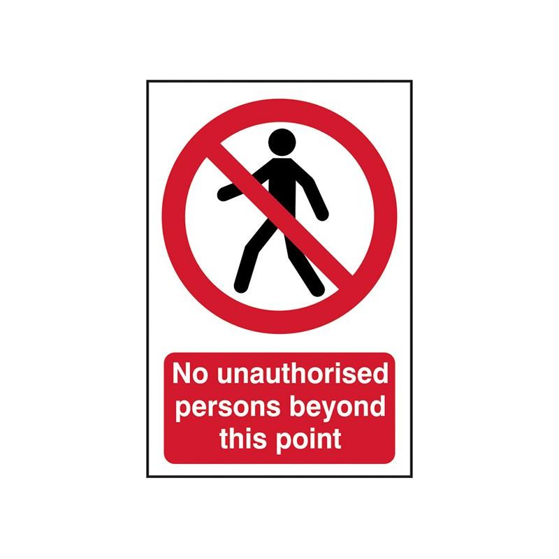Scan No Unauthorised Persons Beyond This Point - PVC Sign 400 x 600mm Scan - Dynamic Drive