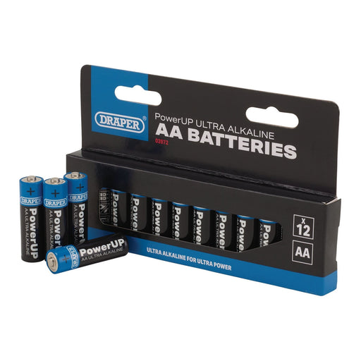 Draper PowerUP Ultra Alkaline AA Batteries (Pack of 12) 03972 Draper - Dynamic Drive