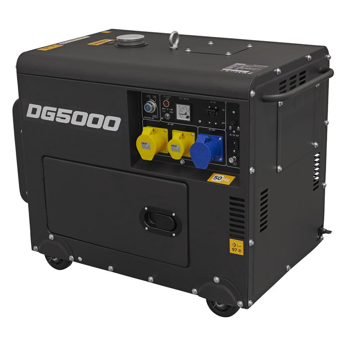 Sealey 5000W Generator 4-Stroke Engine 110/230V DG5000 Sealey - Dynamic Drive