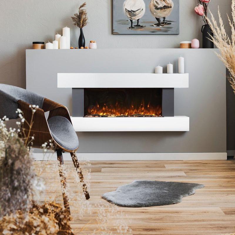 Baridi 46" Wall Mounting 1000W/2000W Electric Fireplace with LED Flame Effects Baridi - Dynamic Drive