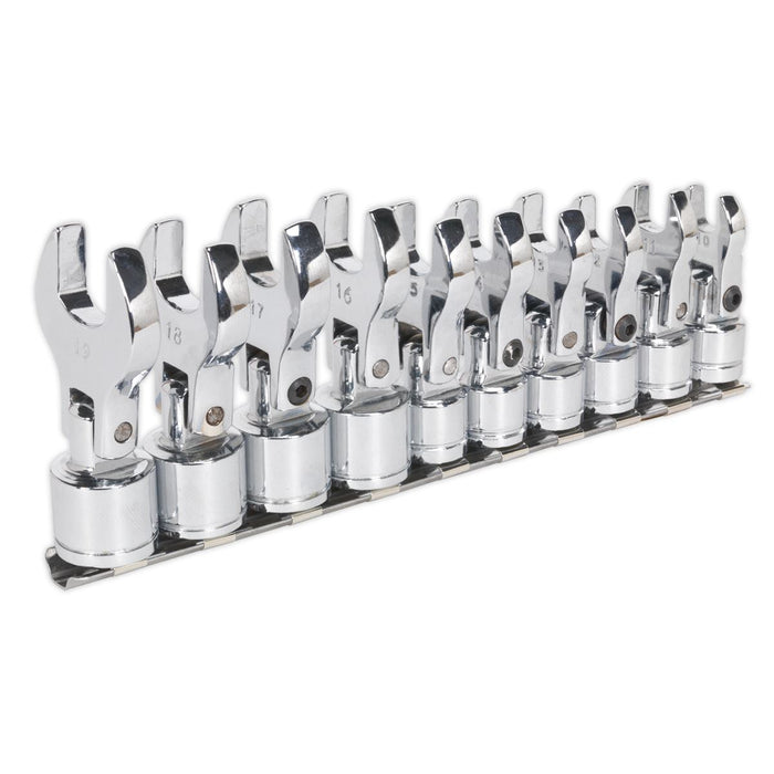 Seigen by Sealey Flexible Crow's Foot Open End Spanner Set 10pc 3/8"Sq Dr MM Seigen by Sealey  - Dynamic Drive