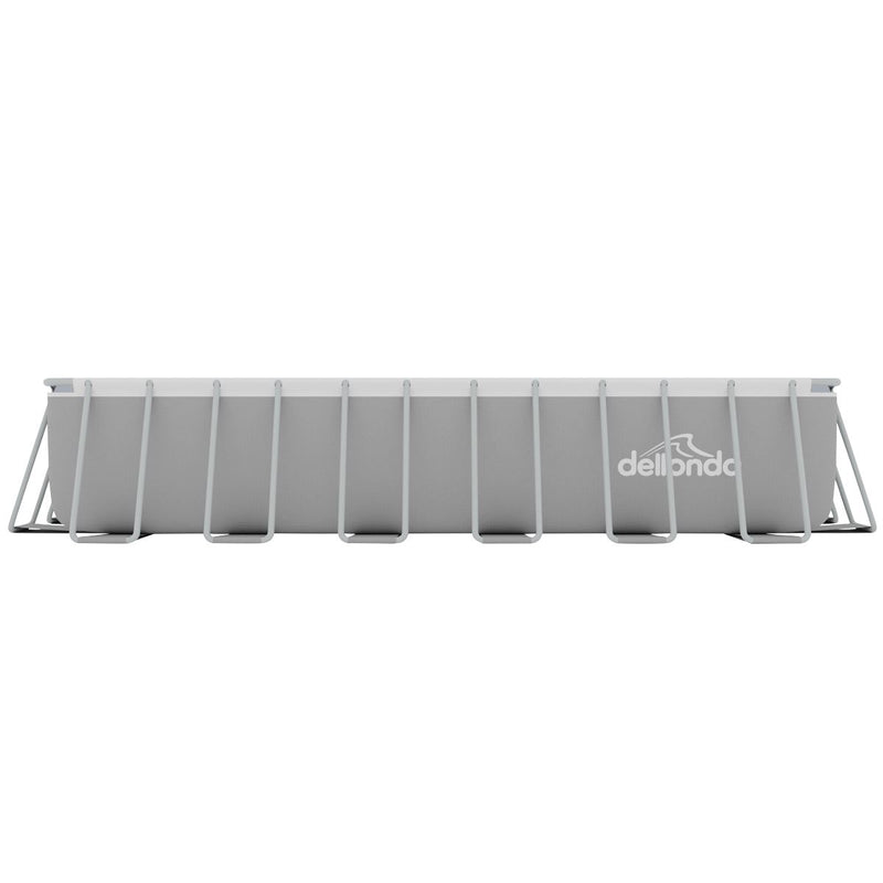 Dellonda Steel Frame Rectangular Swimming Pool - Step Ladder & Filter Pump 25ft Dellonda - Dynamic Drive