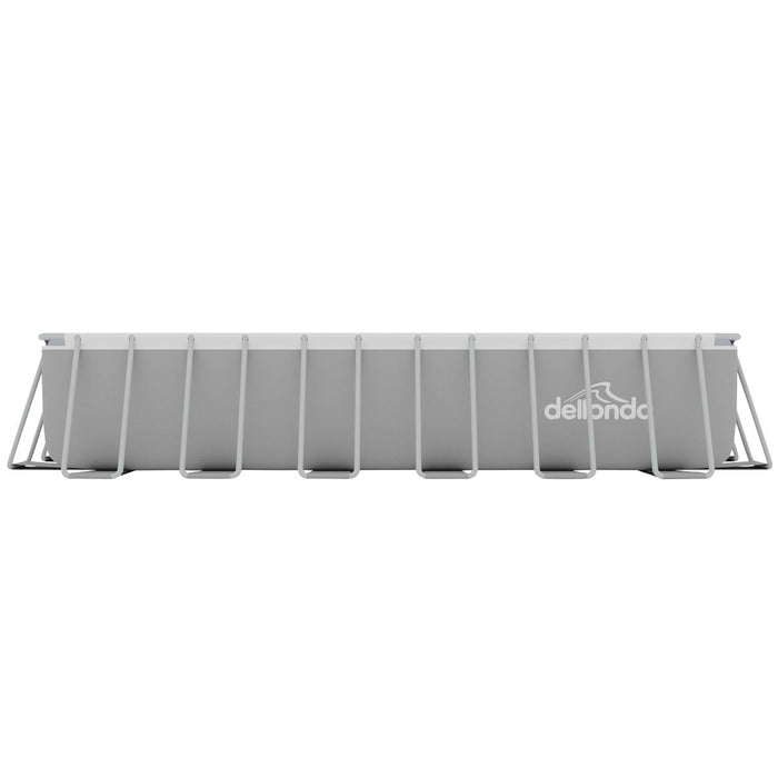 Dellonda Steel Frame Rectangular Swimming Pool - Step Ladder & Filter Pump 25ft Dellonda - Dynamic Drive