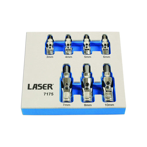 Laser Universal Joint Hex Socket Bit Set 7pc 7175 Laser - Dynamic Drive
