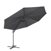 Dellonda Cantilever Parasol with 360 Rotation, Tilt & Cover 3m - Grey Dellonda - Dynamic Drive