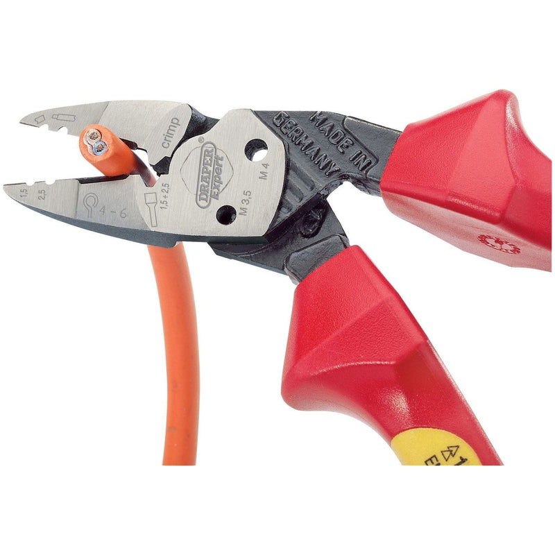 Draper Ergo Plus Fully Insulated VDE Pliers, 185mm 26482 Draper - Dynamic Drive
